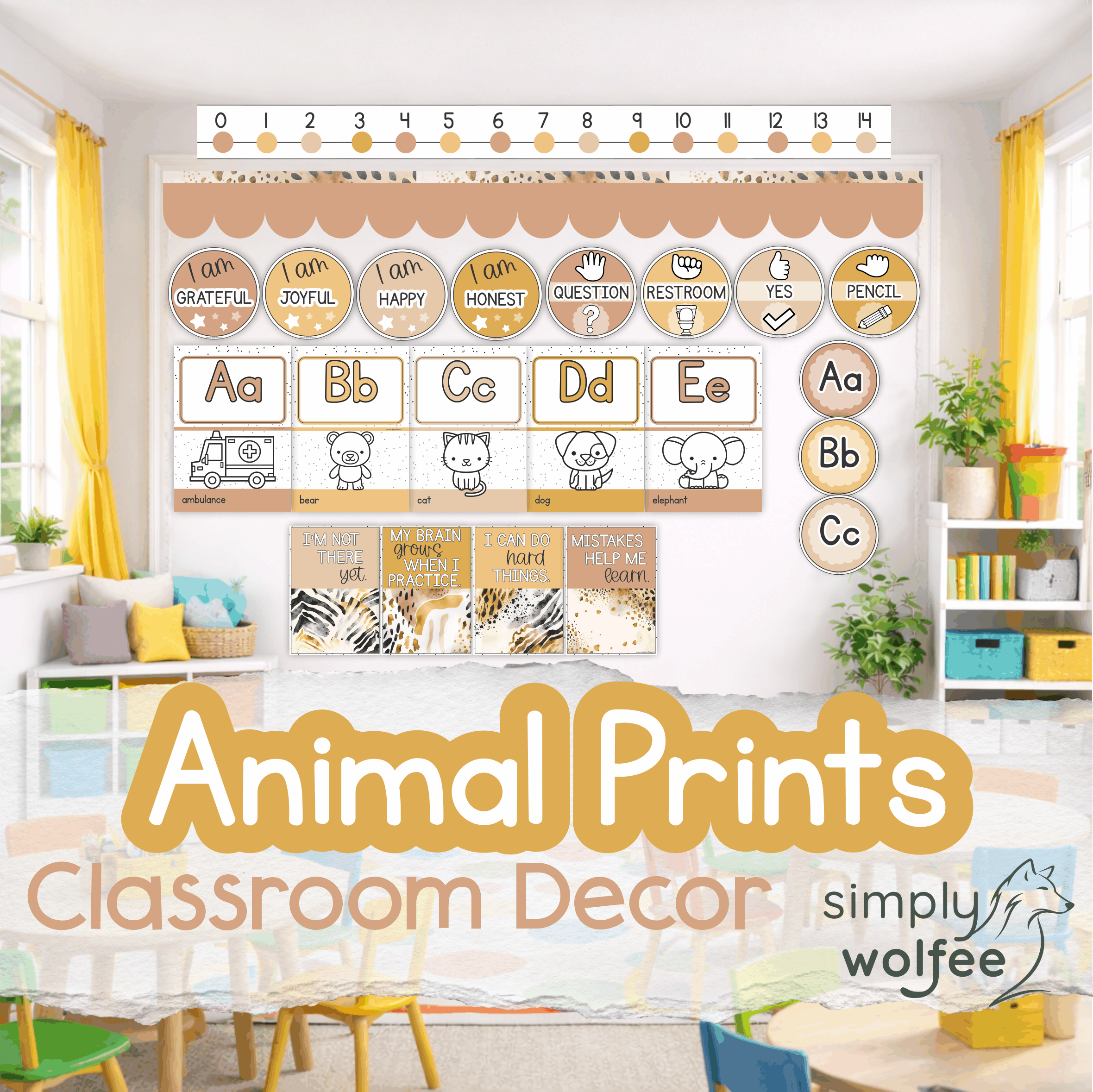 Animal Prints Class Decor - Full Bundle Editable