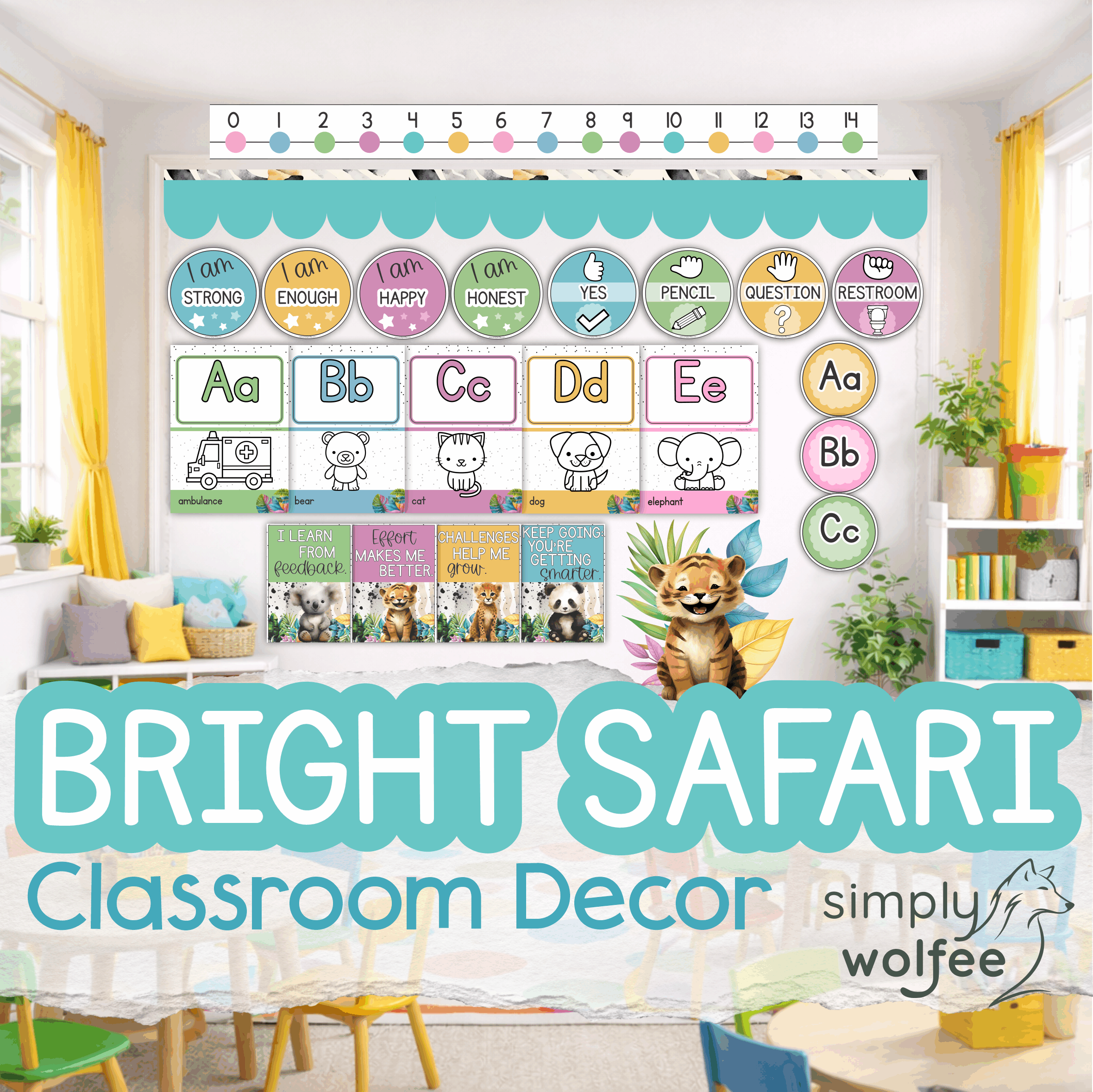 Bright Safari Class Decor - Full Bundle Editable