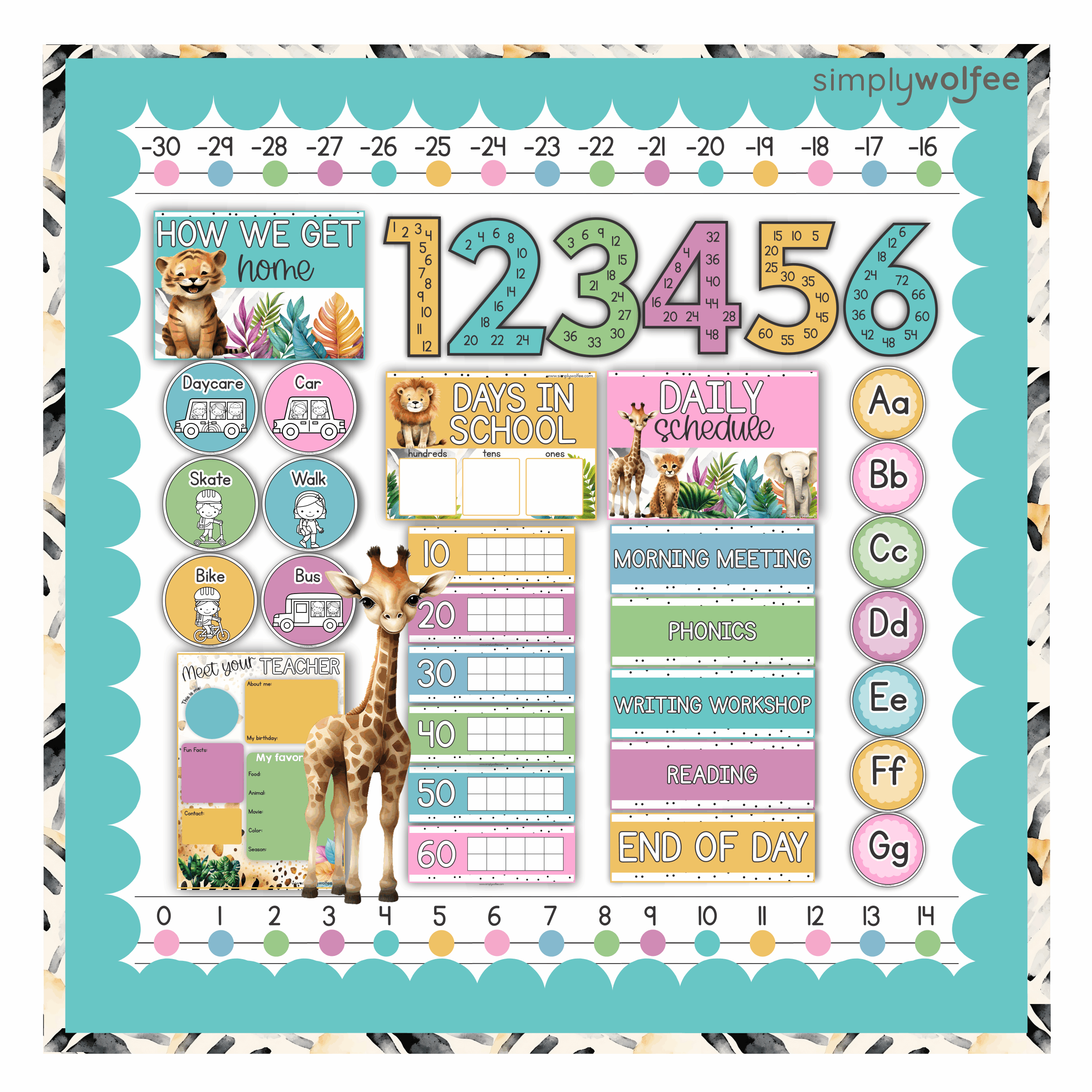 Bright Safari Class Decor - Full Bundle Editable - Image 5