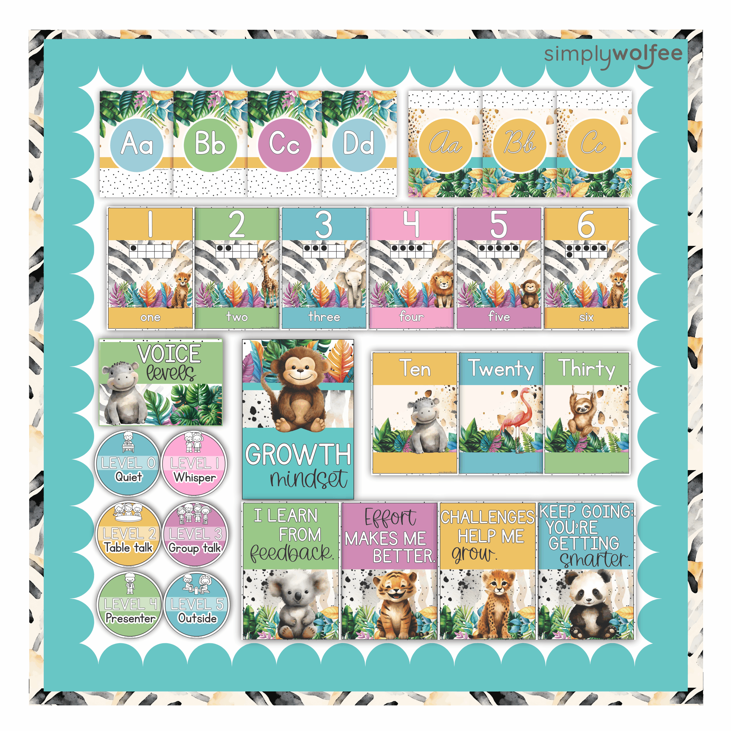 Bright Safari Class Decor - Full Bundle Editable - Image 6