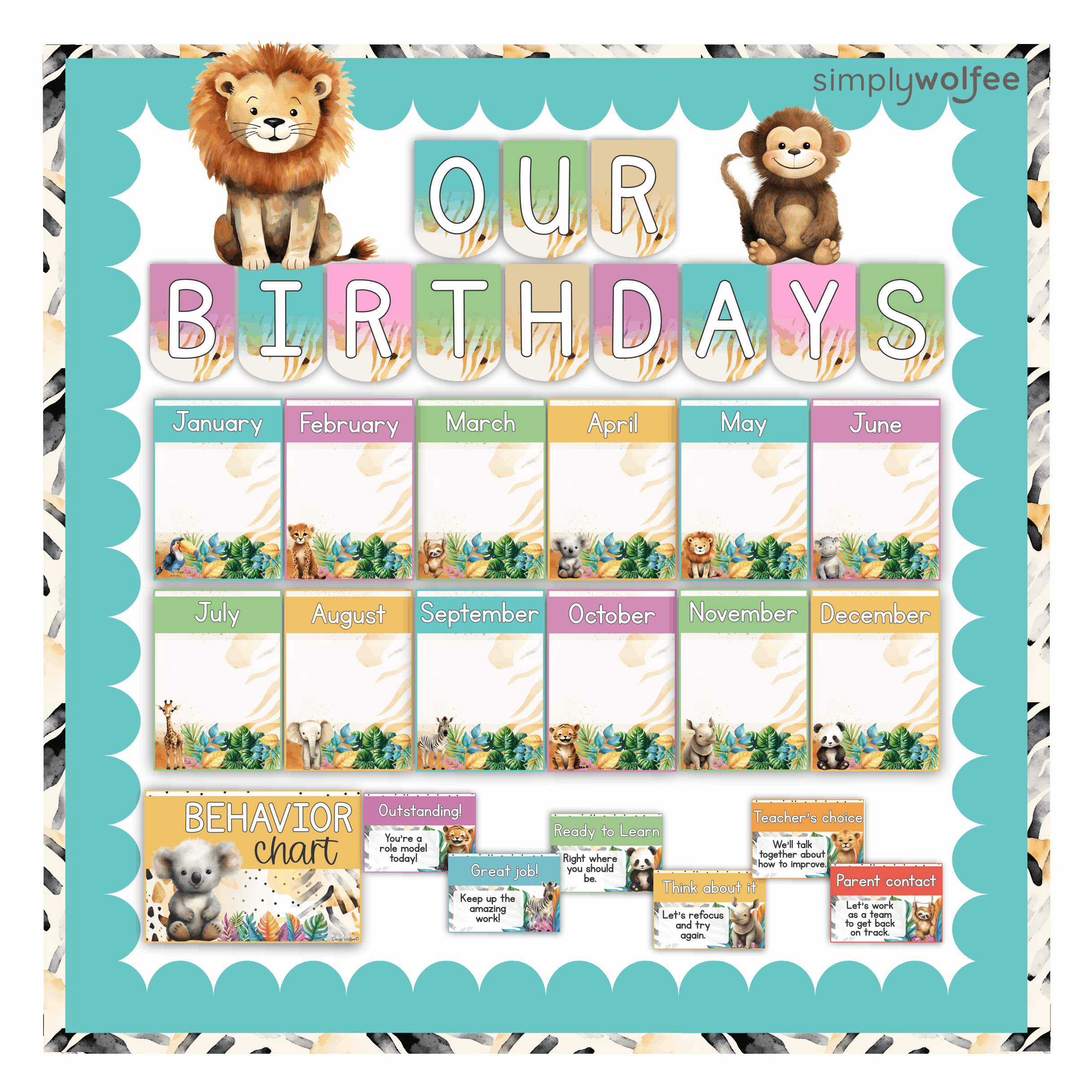 Bright Safari Class Decor - Full Bundle Editable - Image 7