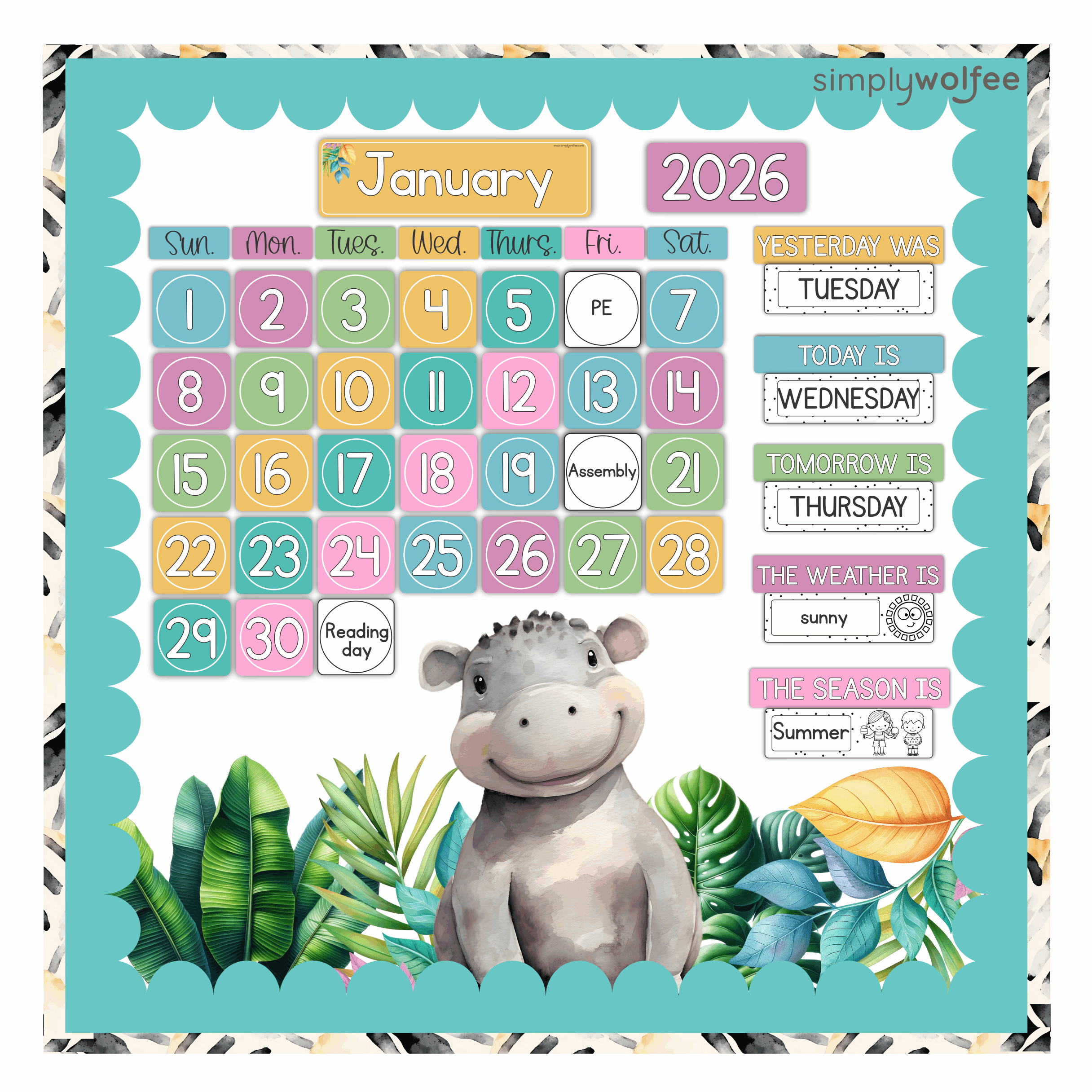 Bright Safari Class Decor - Full Bundle Editable - Image 8