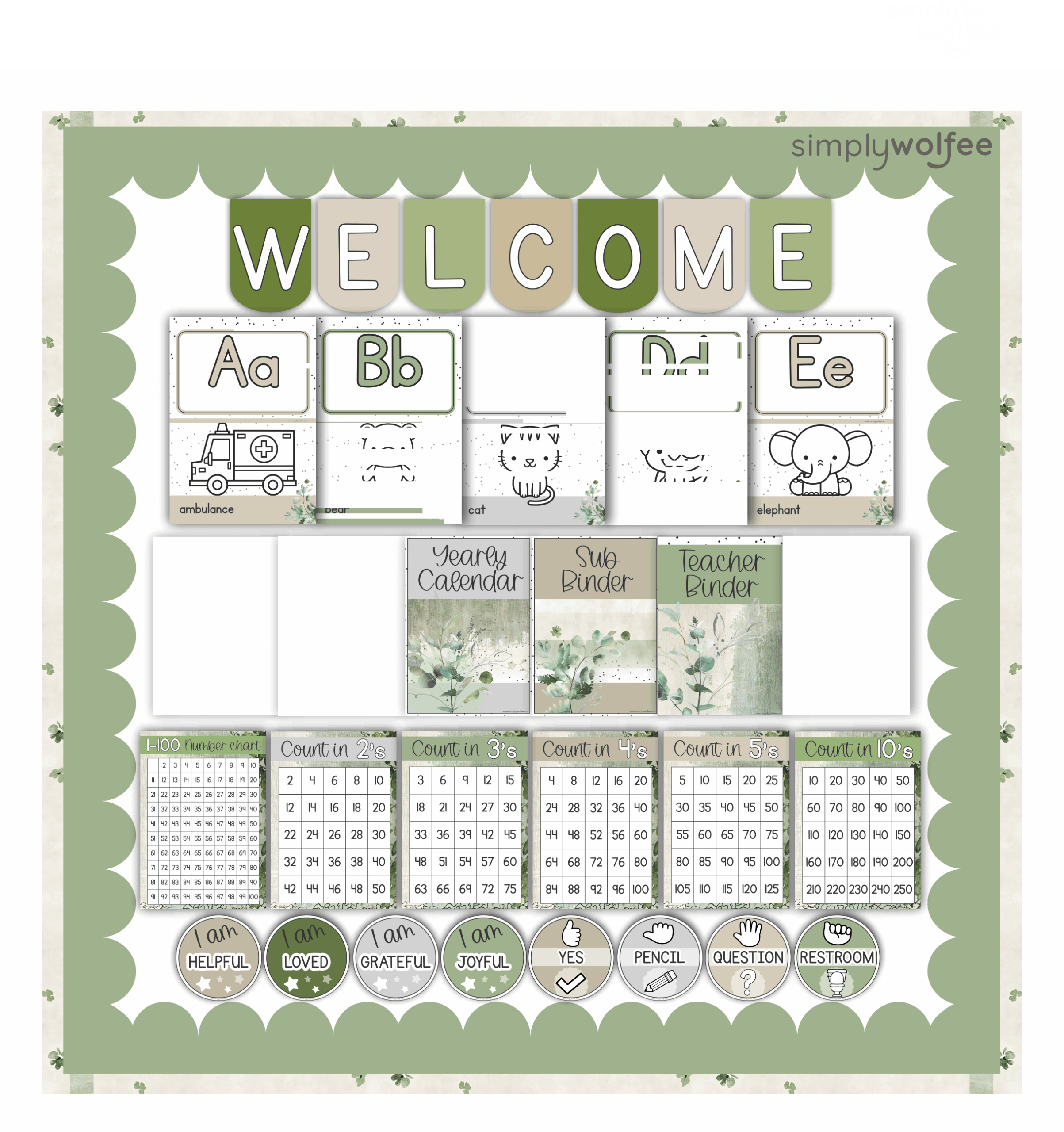 Eucalyptus Class Decor - Full Bundle Editable - Image 3