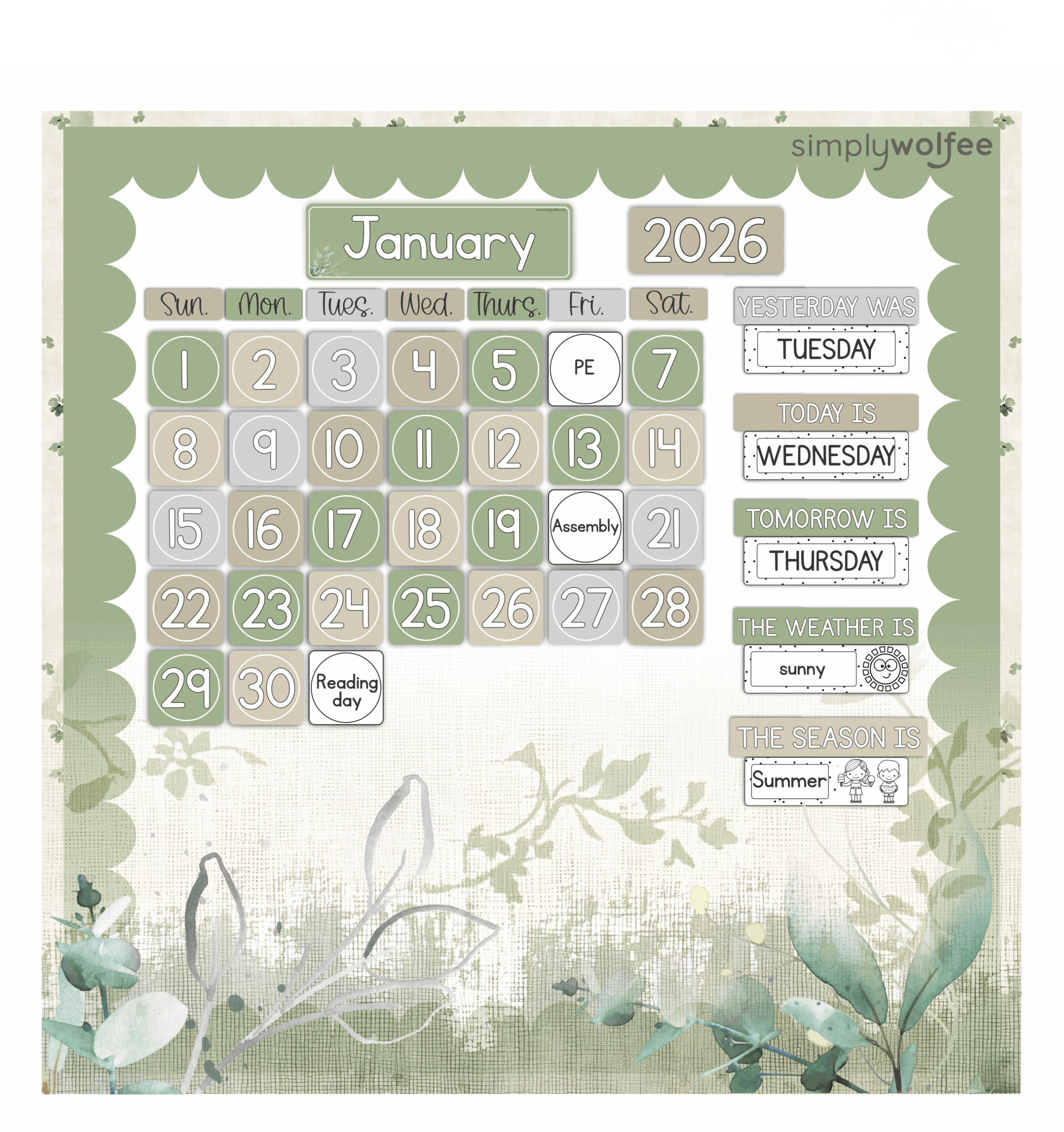 Eucalyptus Class Decor - Full Bundle Editable - Image 8