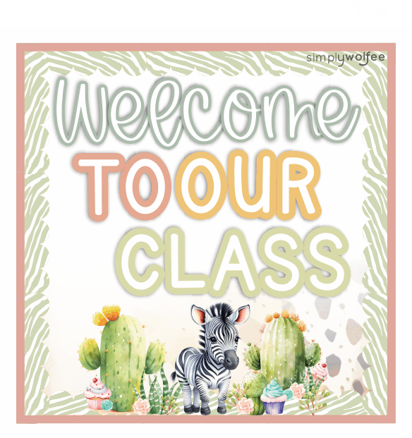 Funky Zebra Class Decor - Full Bundle Editable - Simply Wolfee - Image 2