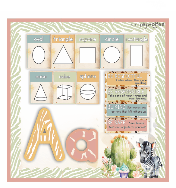 Funky Zebra Class Decor - Full Bundle Editable - Simply Wolfee - Image 4