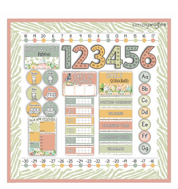 Funky Zebra Class Decor - Full Bundle Editable - Simply Wolfee - Image 5