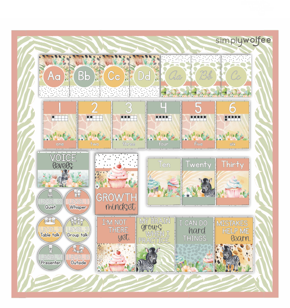 Funky Zebra Class Decor - Full Bundle Editable - Simply Wolfee - Image 6