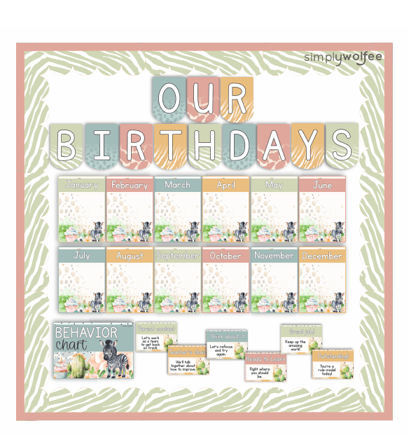 Funky Zebra Class Decor - Full Bundle Editable - Simply Wolfee - Image 7