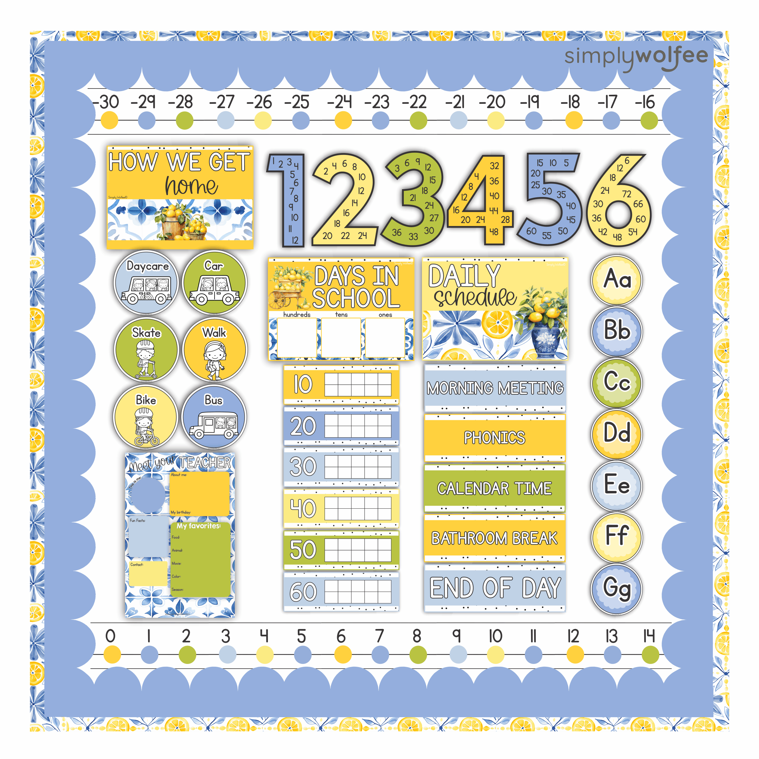 Lemon & Delft Class Decor - Full Bundle Editable - Image 5