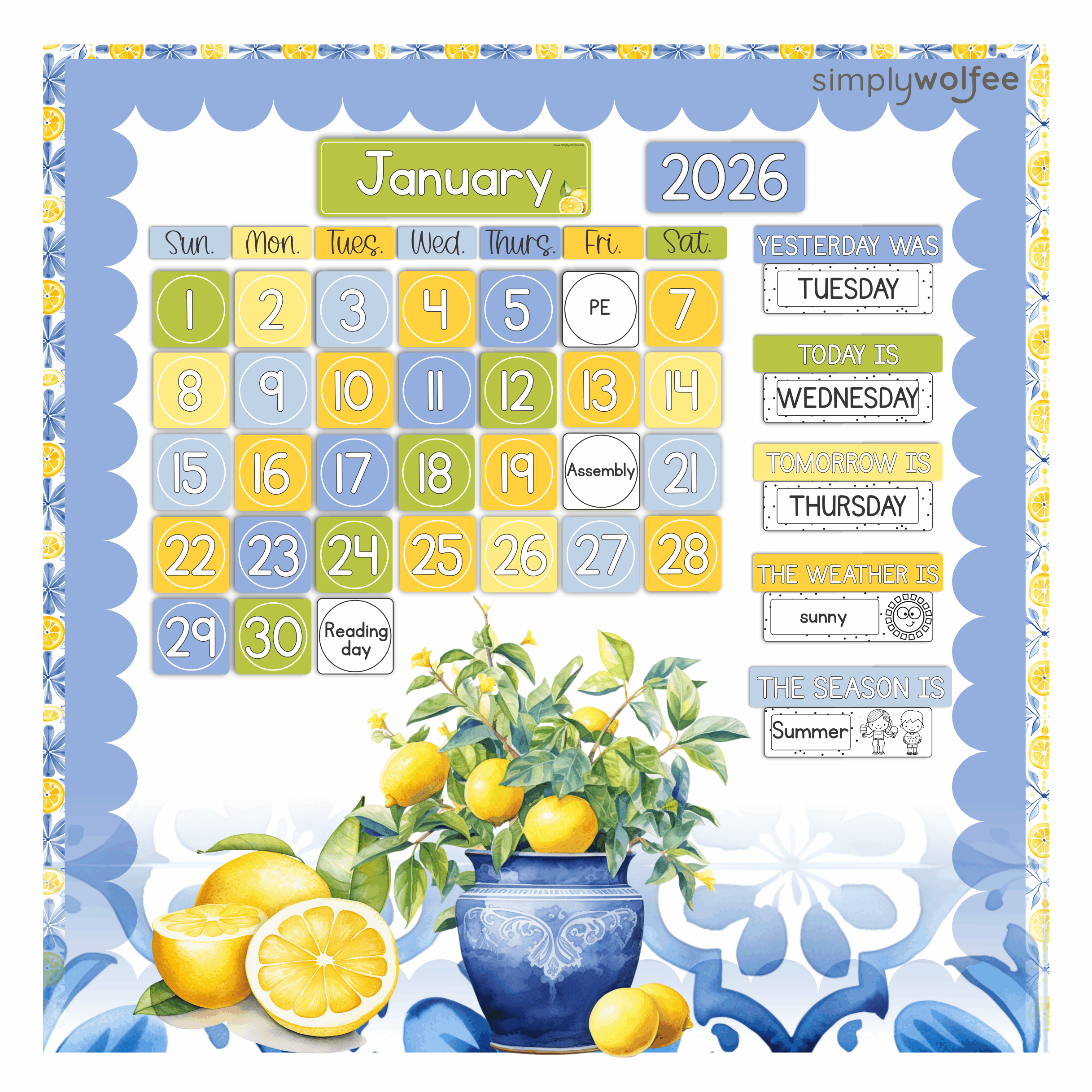 Lemon & Delft Class Decor - Full Bundle Editable - Image 8