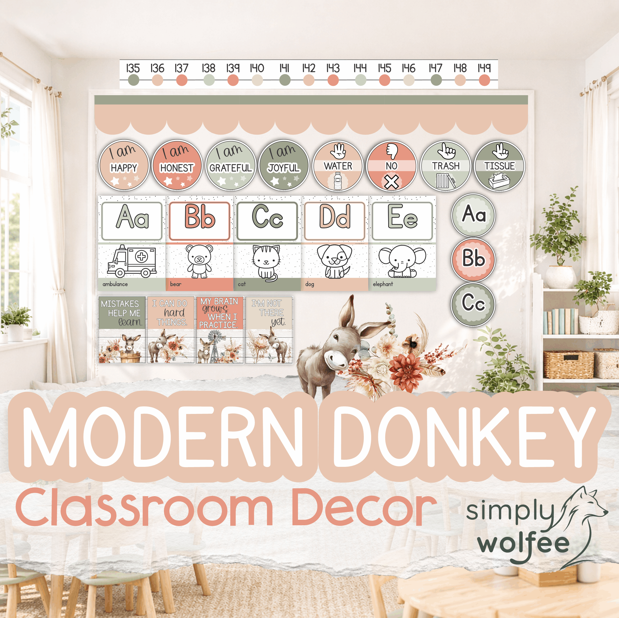 Modern Donkey Class Decor - Full Bundle Editable