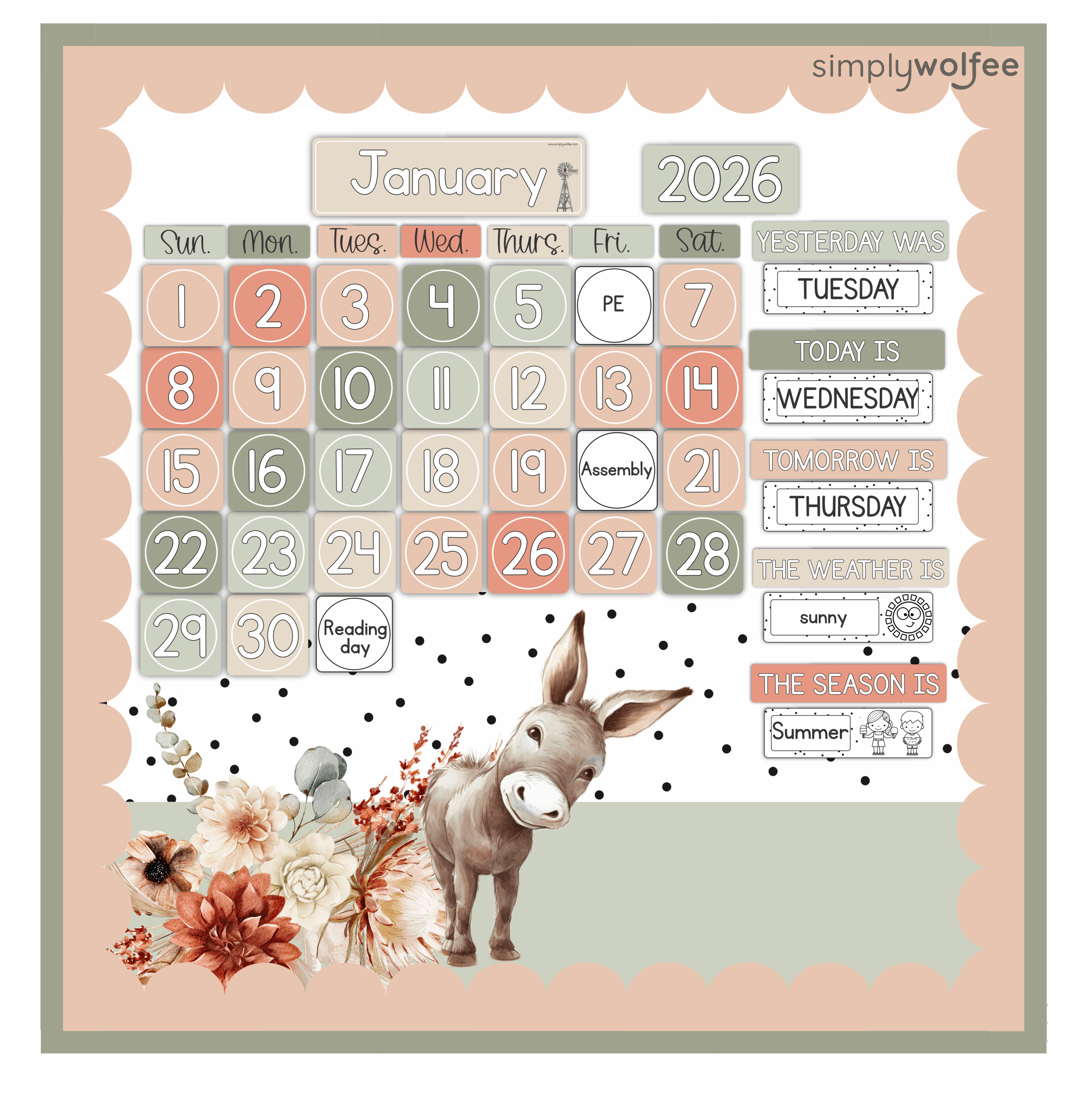 Modern Donkey Class Decor - Full Bundle Editable - Image 8