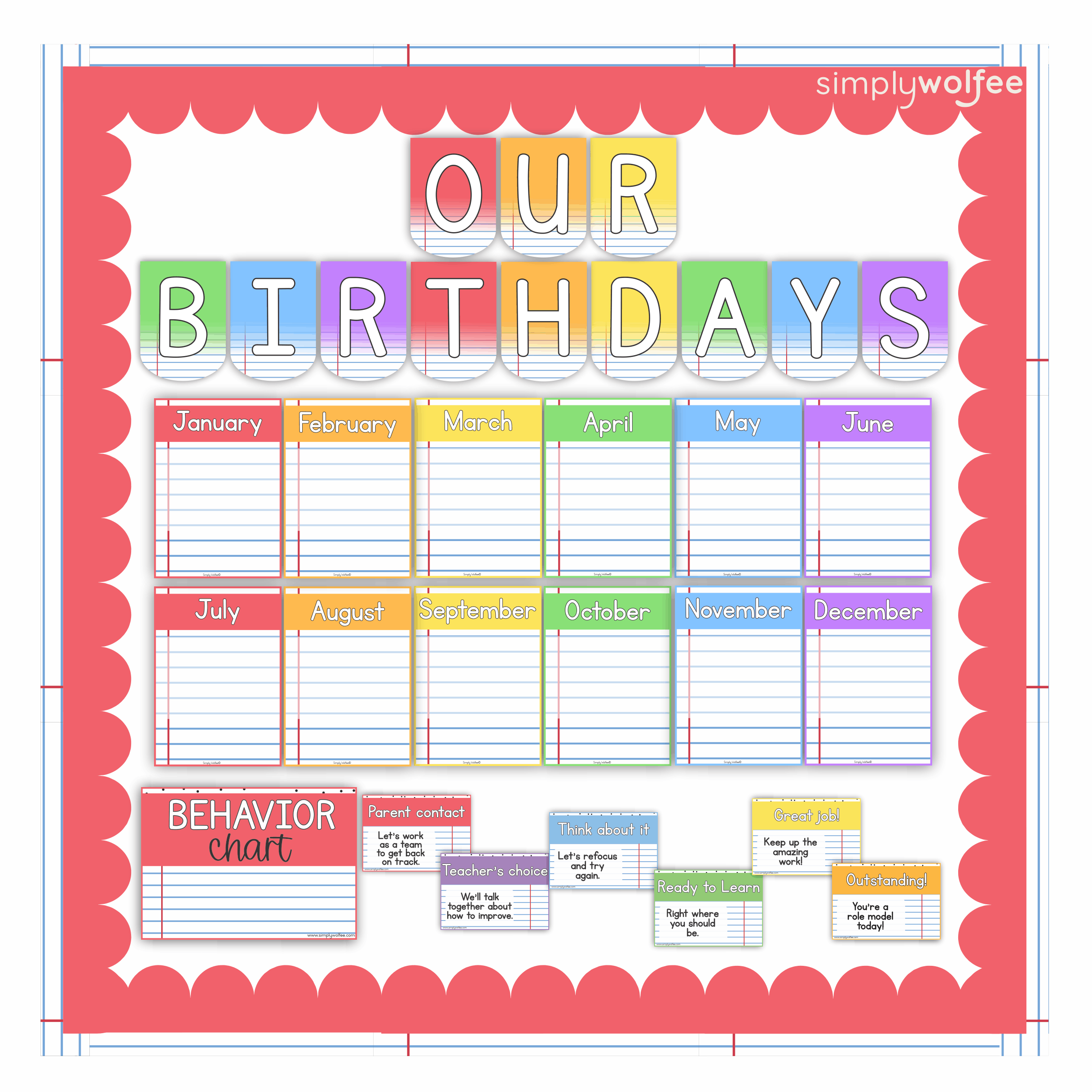 Notes & Pastel Class Decor - Full Bundle Editable - Image 7