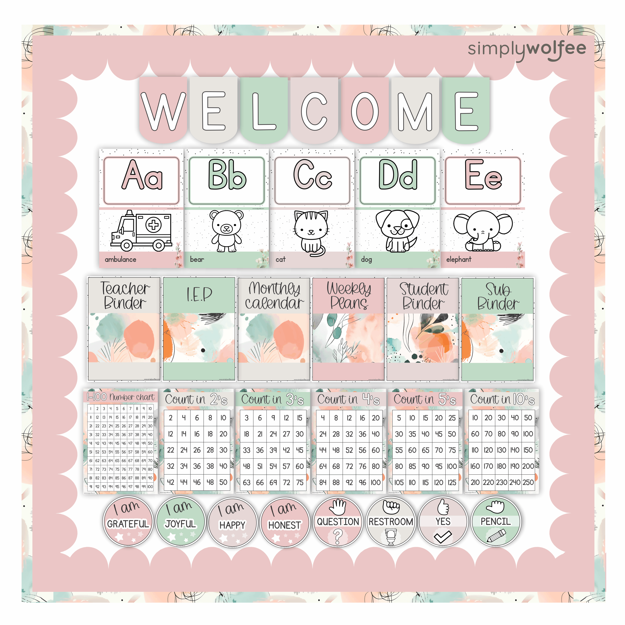 Pastel Pop Class Decor - Full Bundle Editable - Image 3