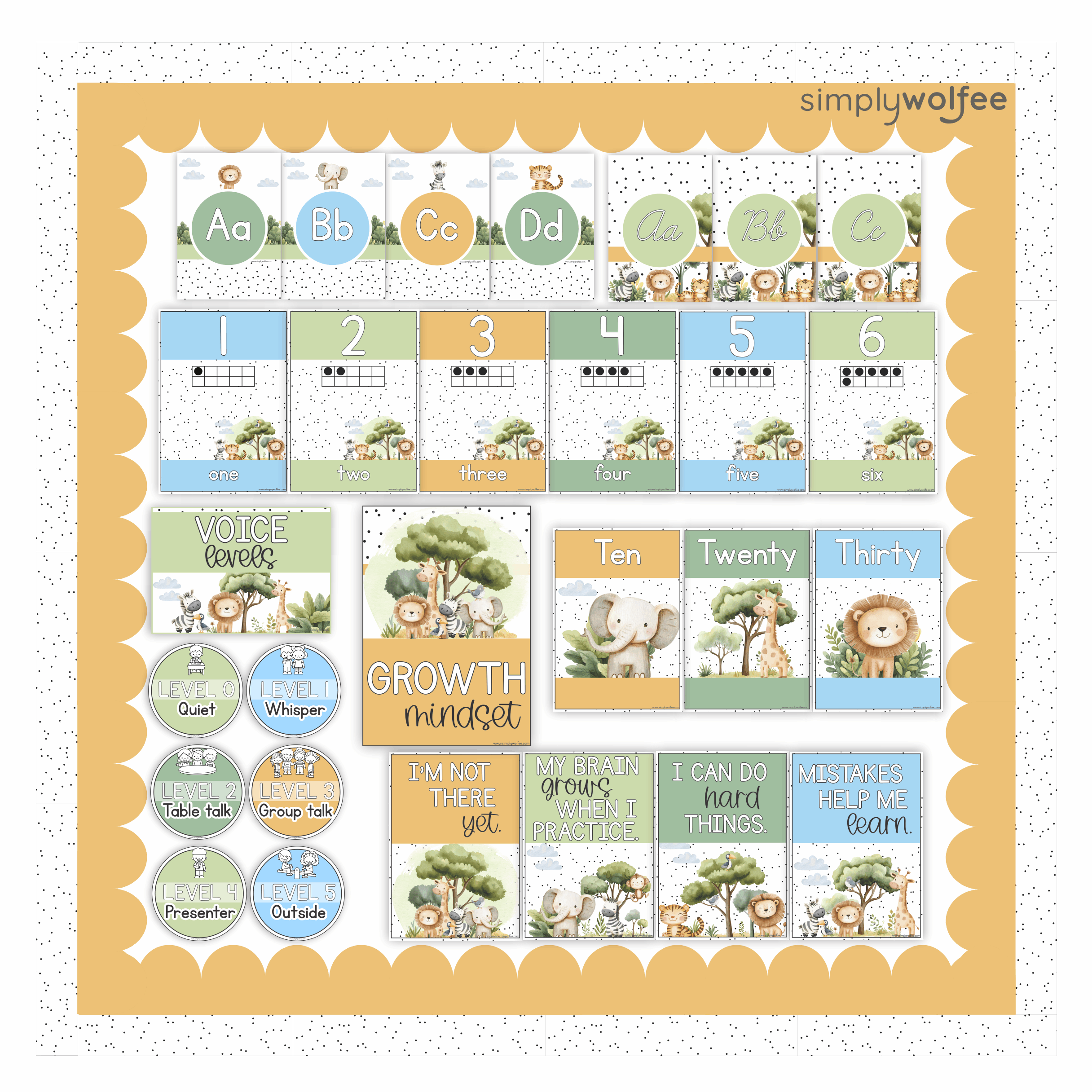 Pastel Safari Class Decor - Full Bundle Editable - Image 6