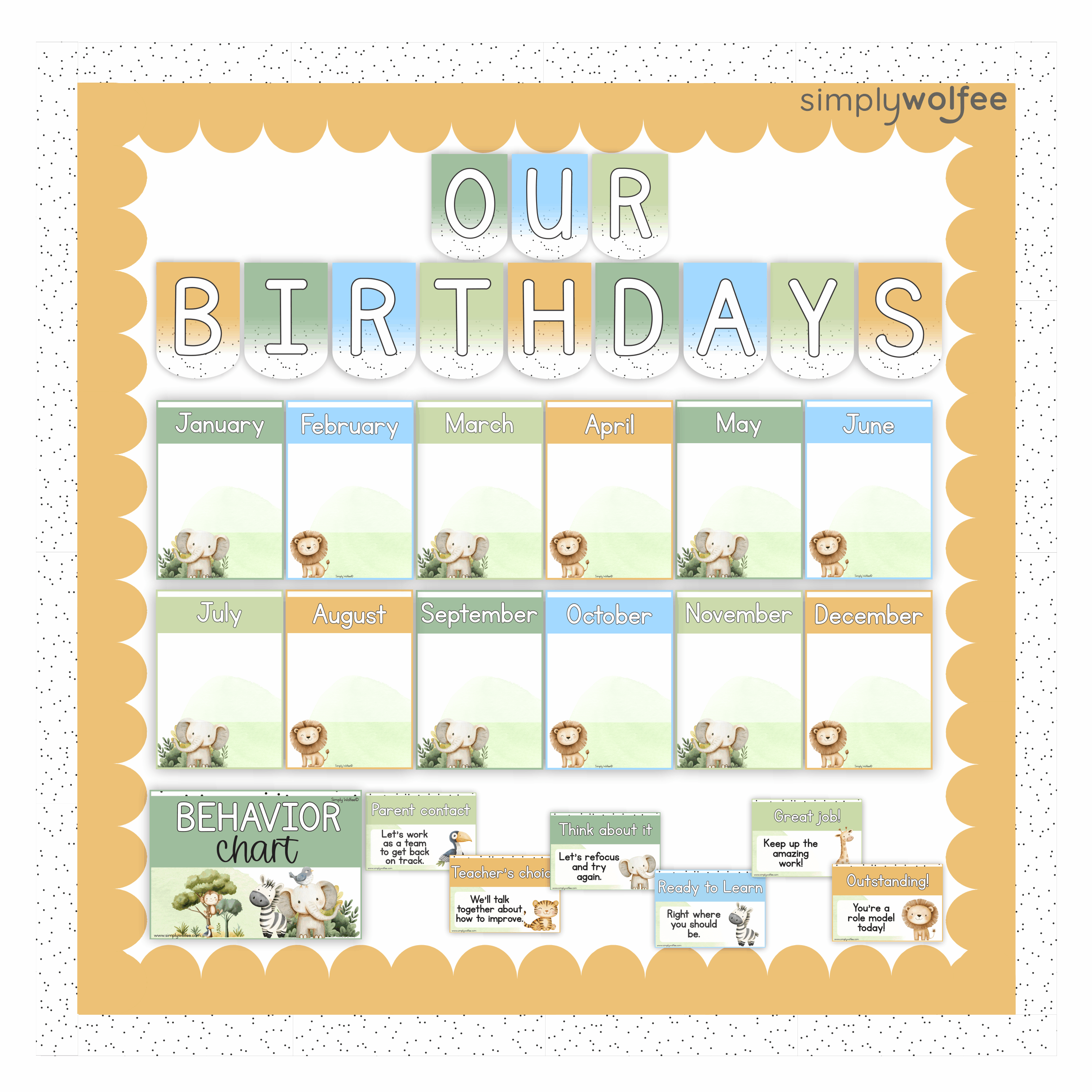 Pastel Safari Class Decor - Full Bundle Editable - Image 7