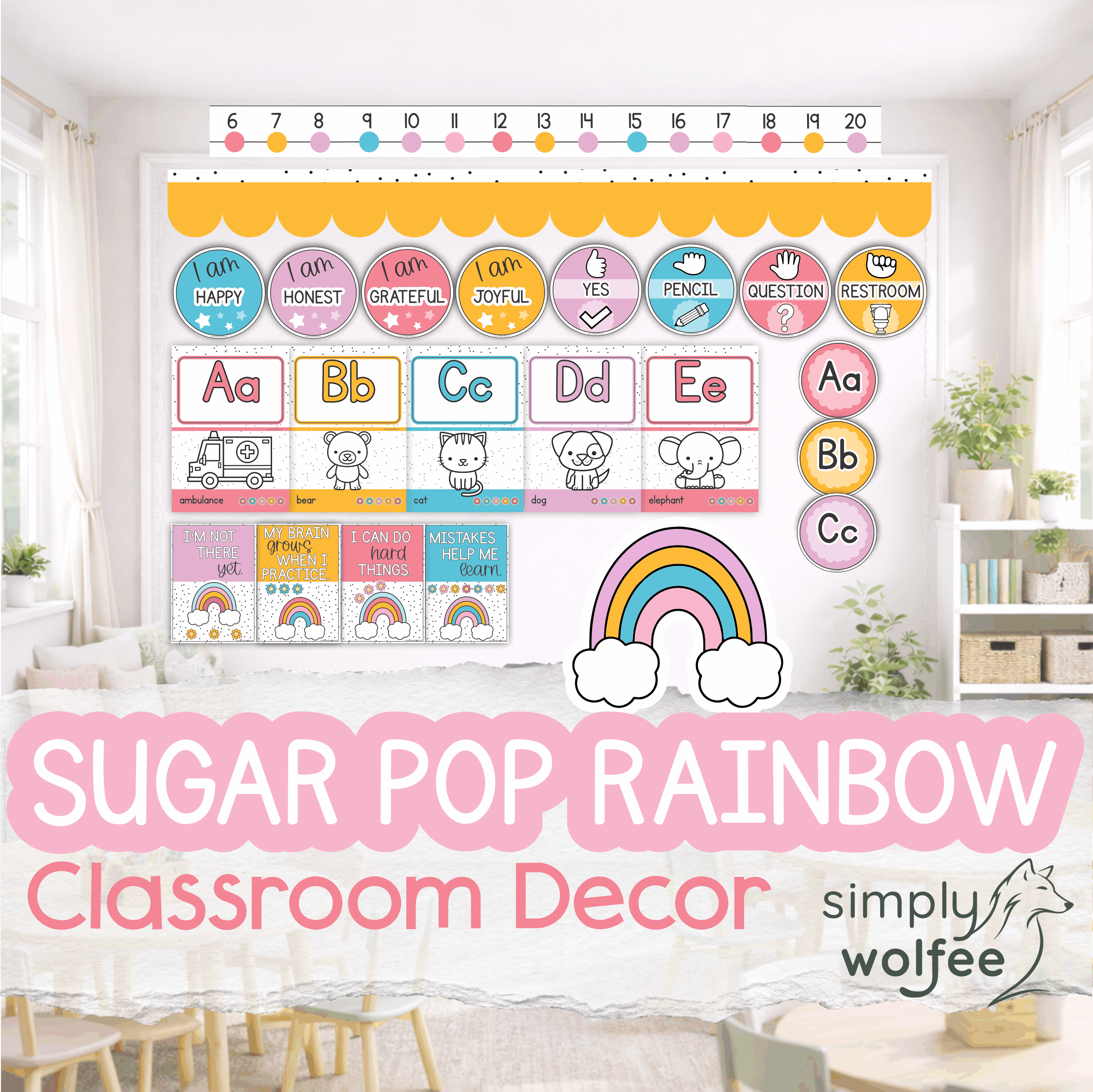 Sugarpop Rainbow Class Decor - Full Bundle Editable