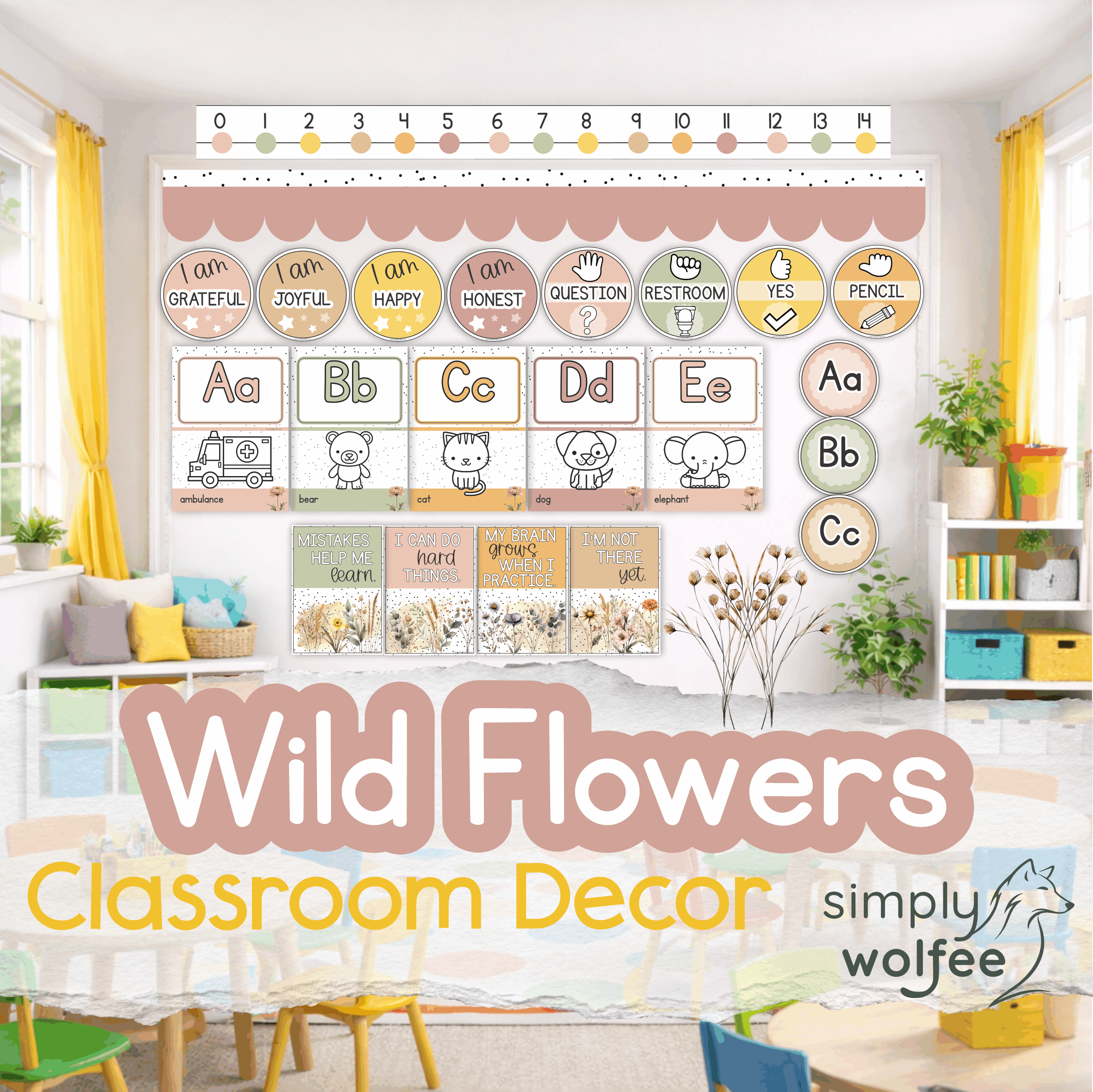 Wild Flowers Class Decor - Full Bundle Editable
