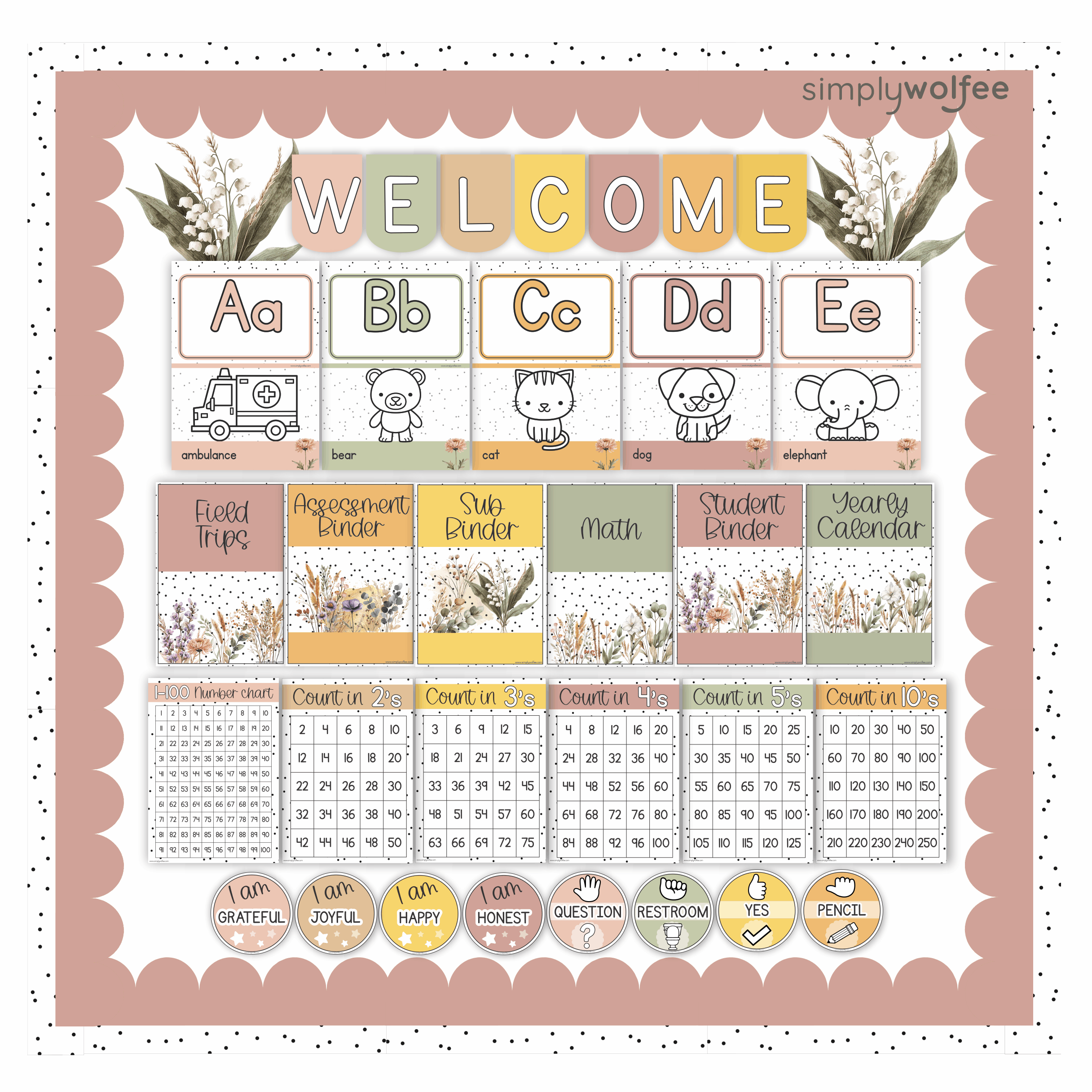 Wild Flowers Class Decor - Full Bundle Editable - Image 3