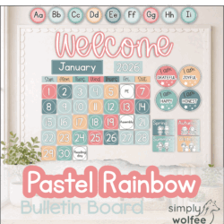 Pastel Rainbow Bulletin Board Bundle