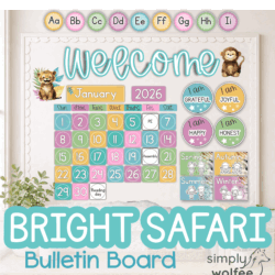 Bright Safari Bulletin Board Bundle