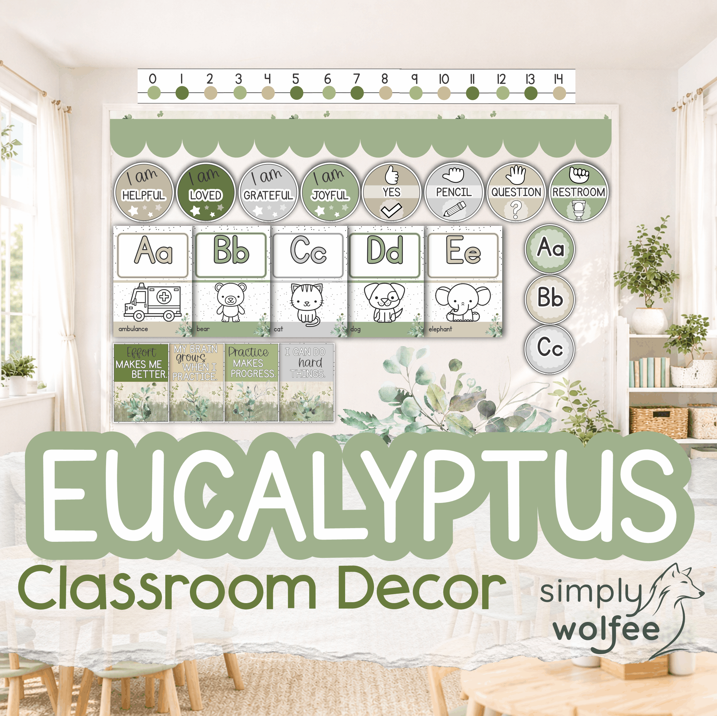 Eucalyptus Class Decor - Full Bundle Editable