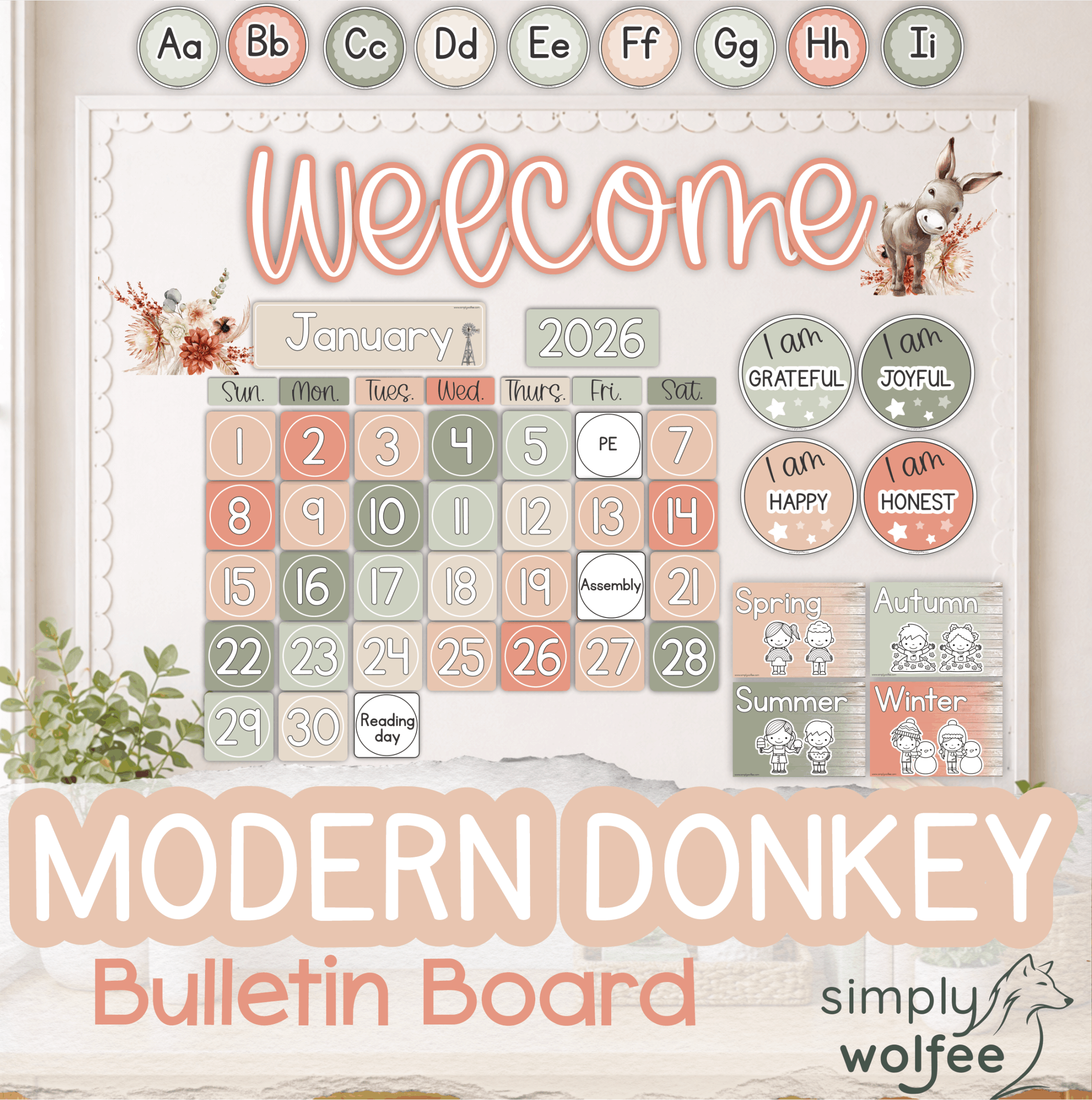 Modern Donkey Bulletin Board Bundle