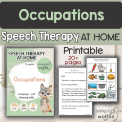 Speech Therapy at home - Occupations