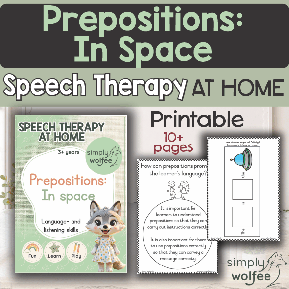 Speech Therapy at home - Prepositions - In space