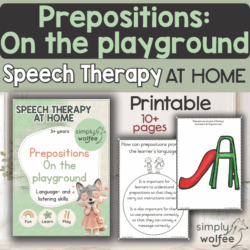 Speech Therapy at home - Prepositions - On the playground
