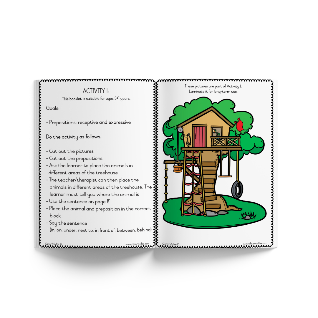 Speech Therapy at home - Prepositions - In the treehouse - Image 2