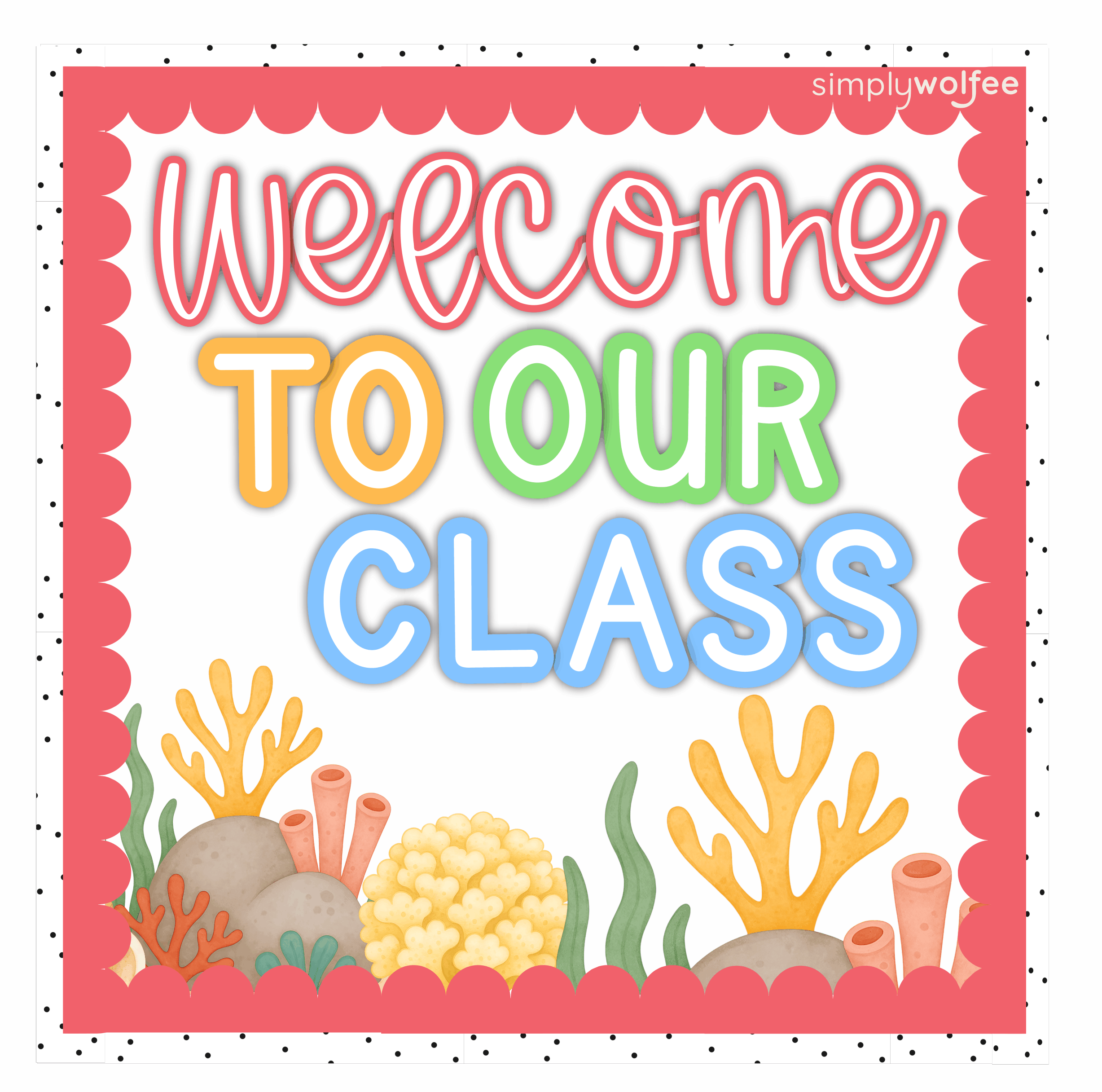 Bright Under The Sea Class Decor - Full Bundle Editable - Image 2