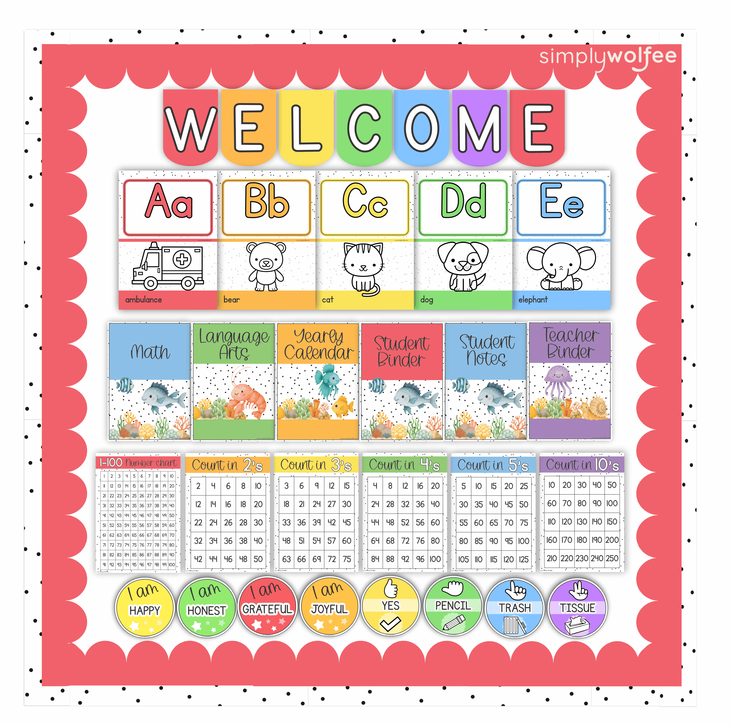 Bright Under The Sea Class Decor - Full Bundle Editable - Image 3