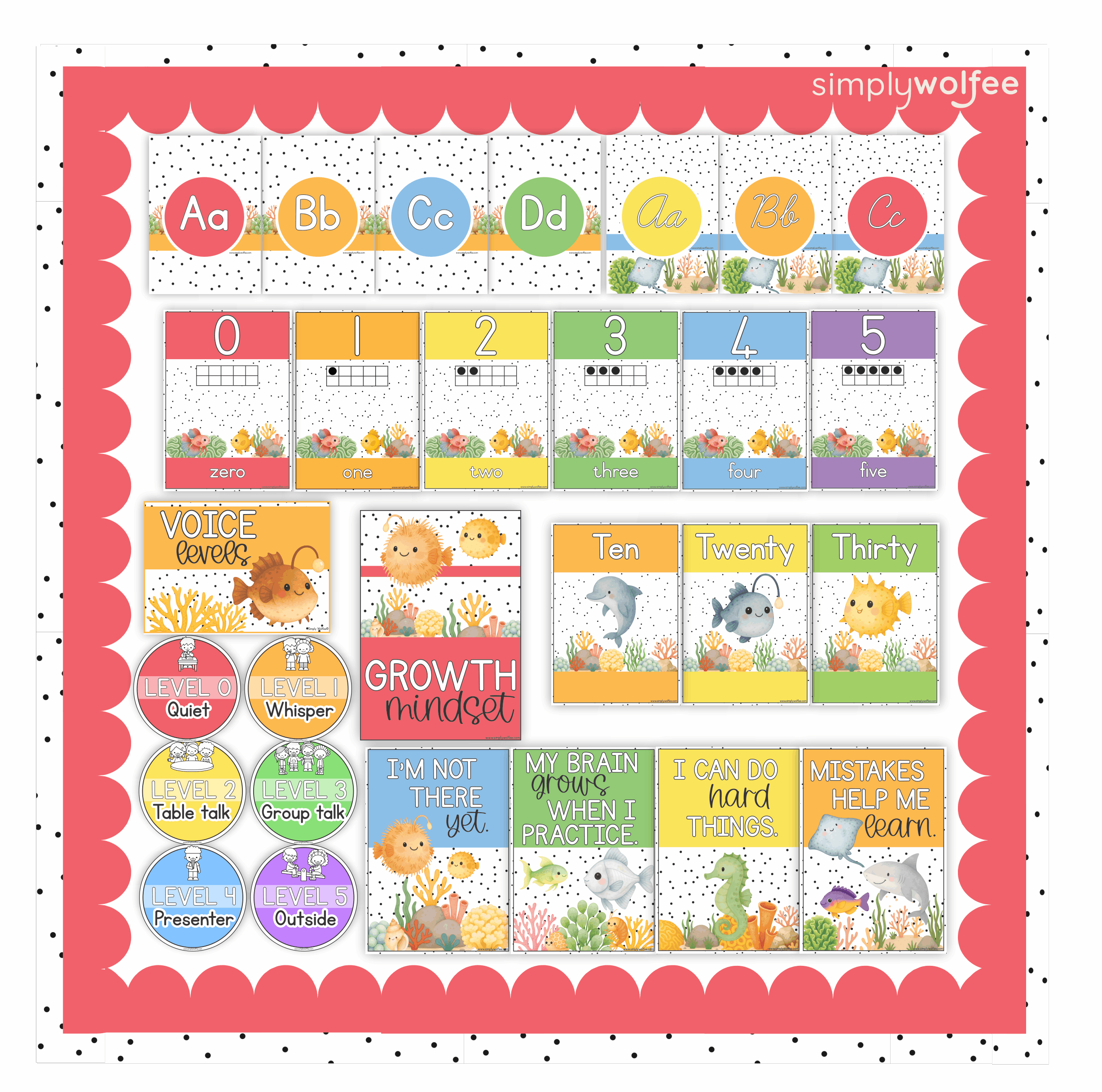 Bright Under The Sea Class Decor - Full Bundle Editable - Image 6