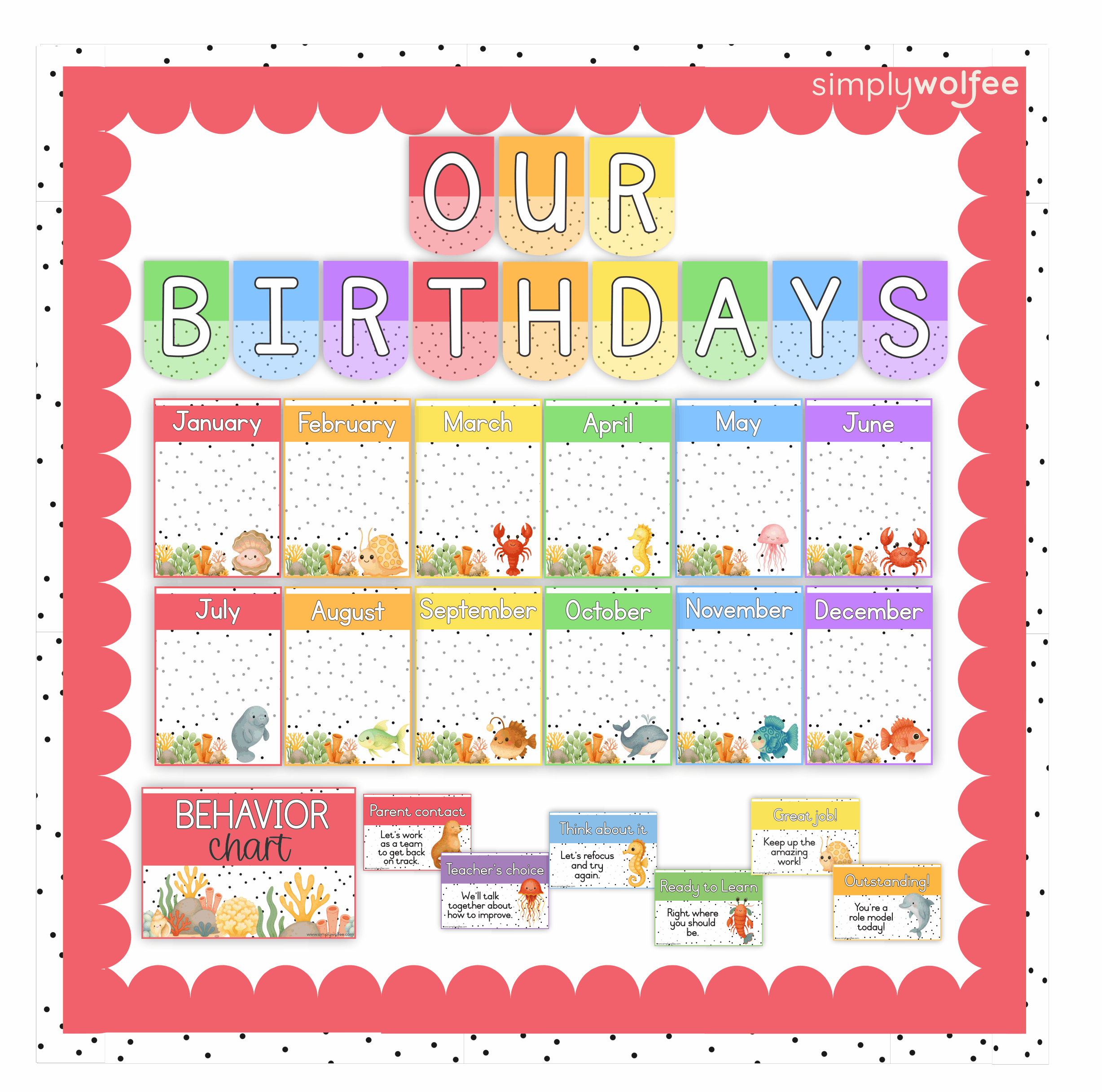 Bright Under The Sea Class Decor - Full Bundle Editable - Image 7