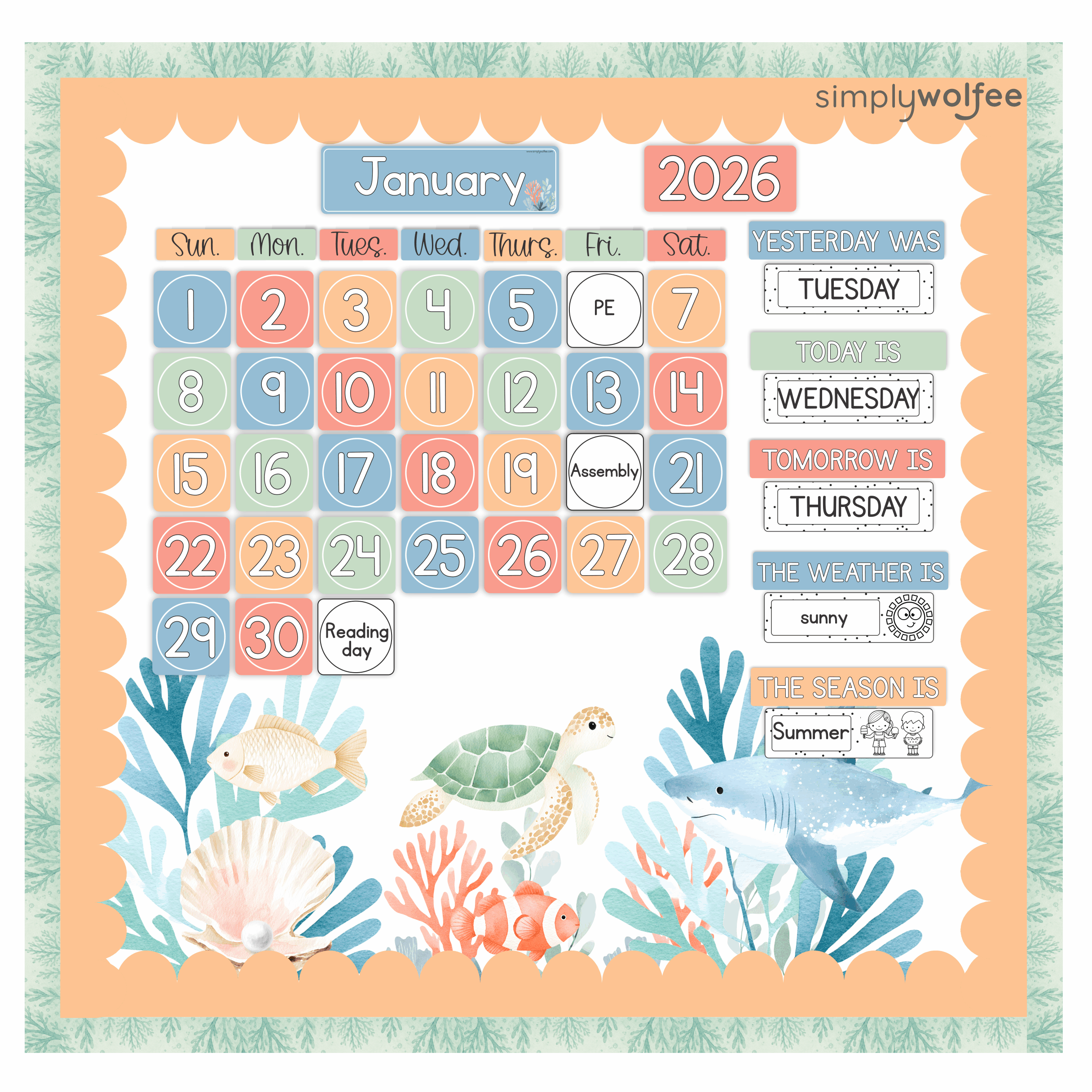 Under The Sea Class Decor - Full Bundle Editable - Image 8