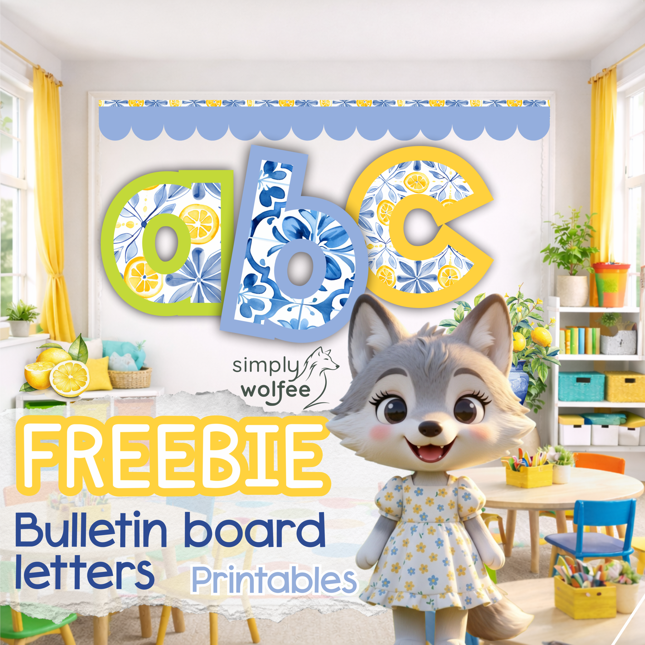 Lemon & Delft Bulletin Board Letters - Freebie