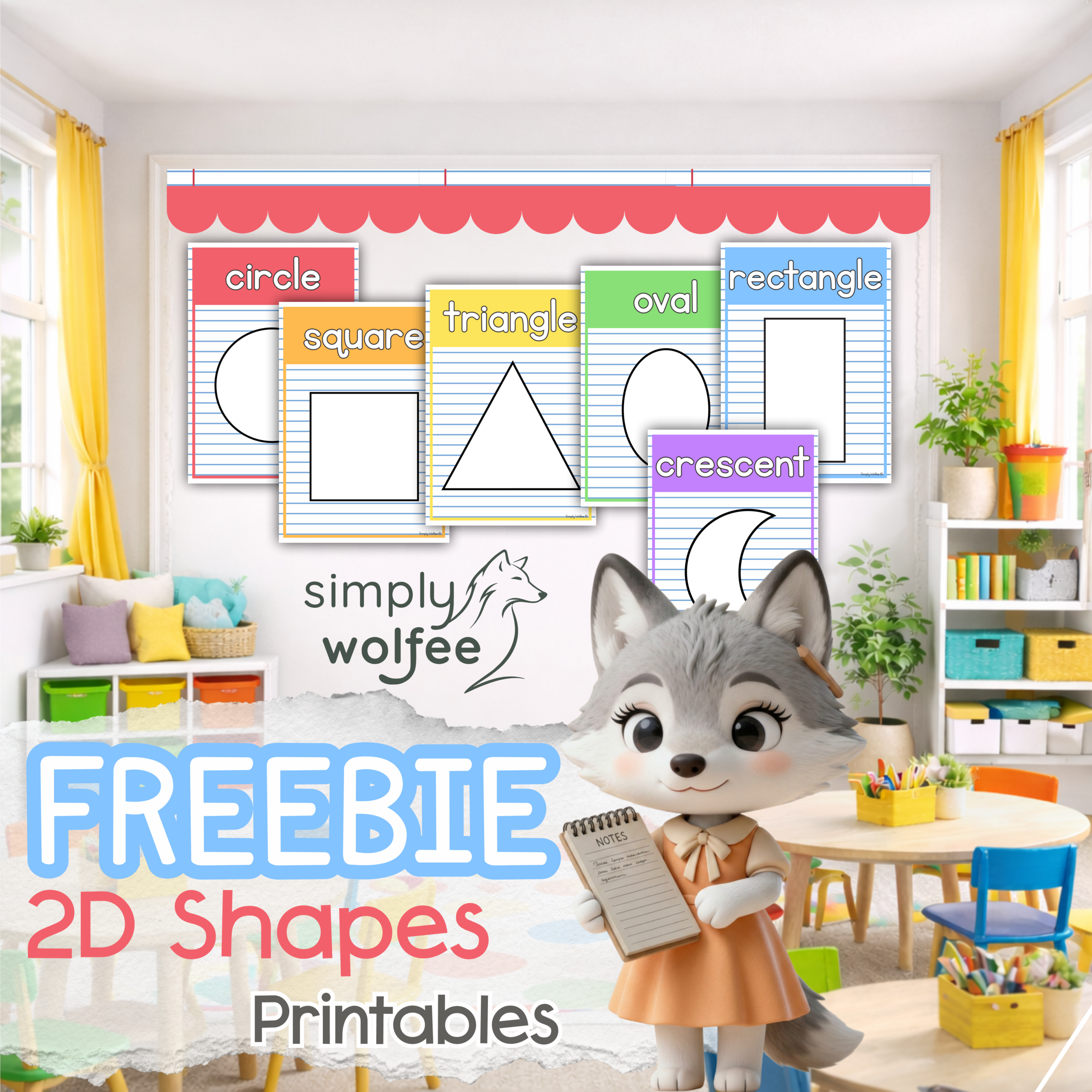 Notes & Pastel 2D Shapes - Freebie