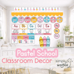 Pastel School Class Decor - Full Bundle Editable