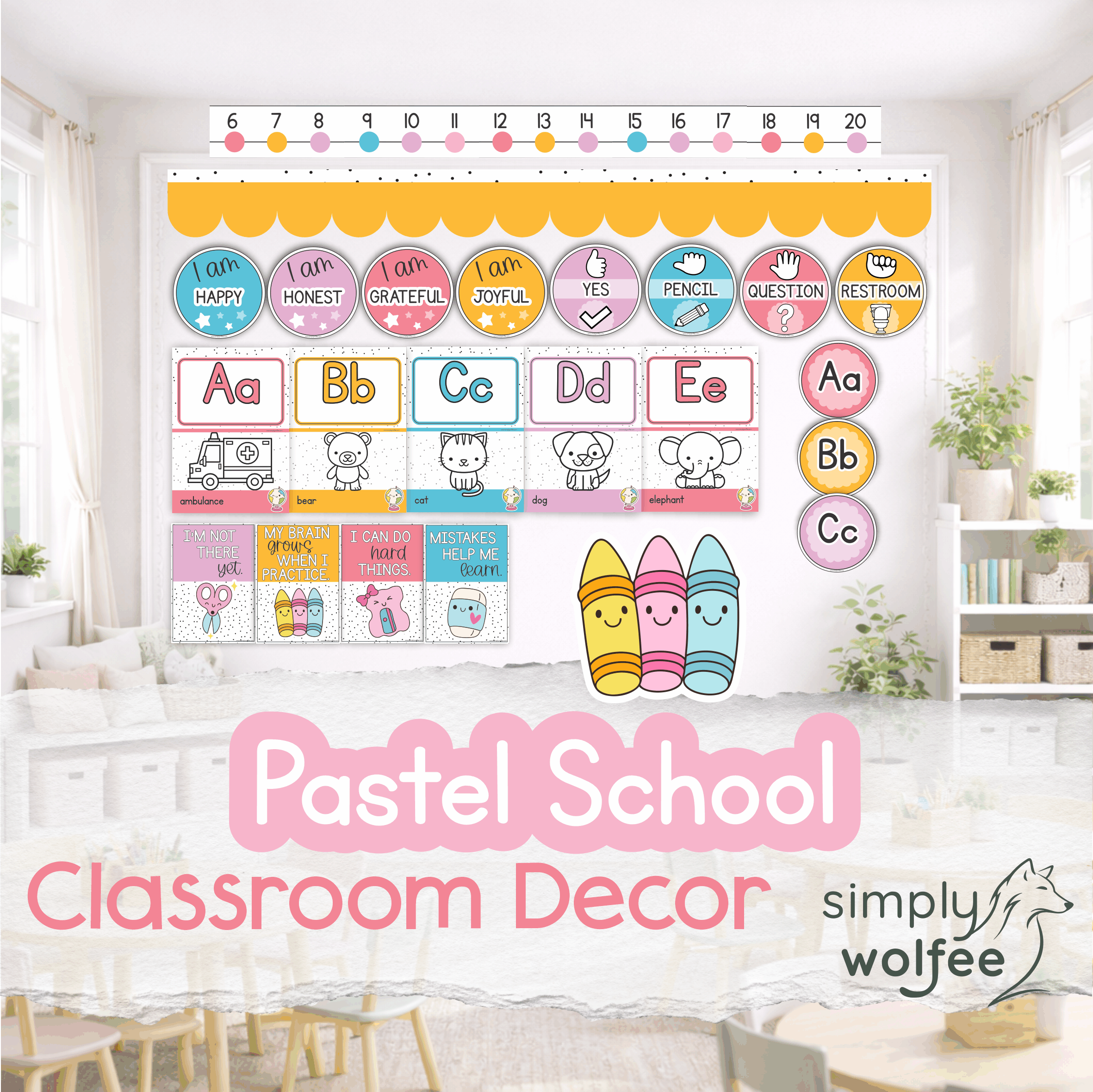 Pastel School Class Decor - Full Bundle Editable