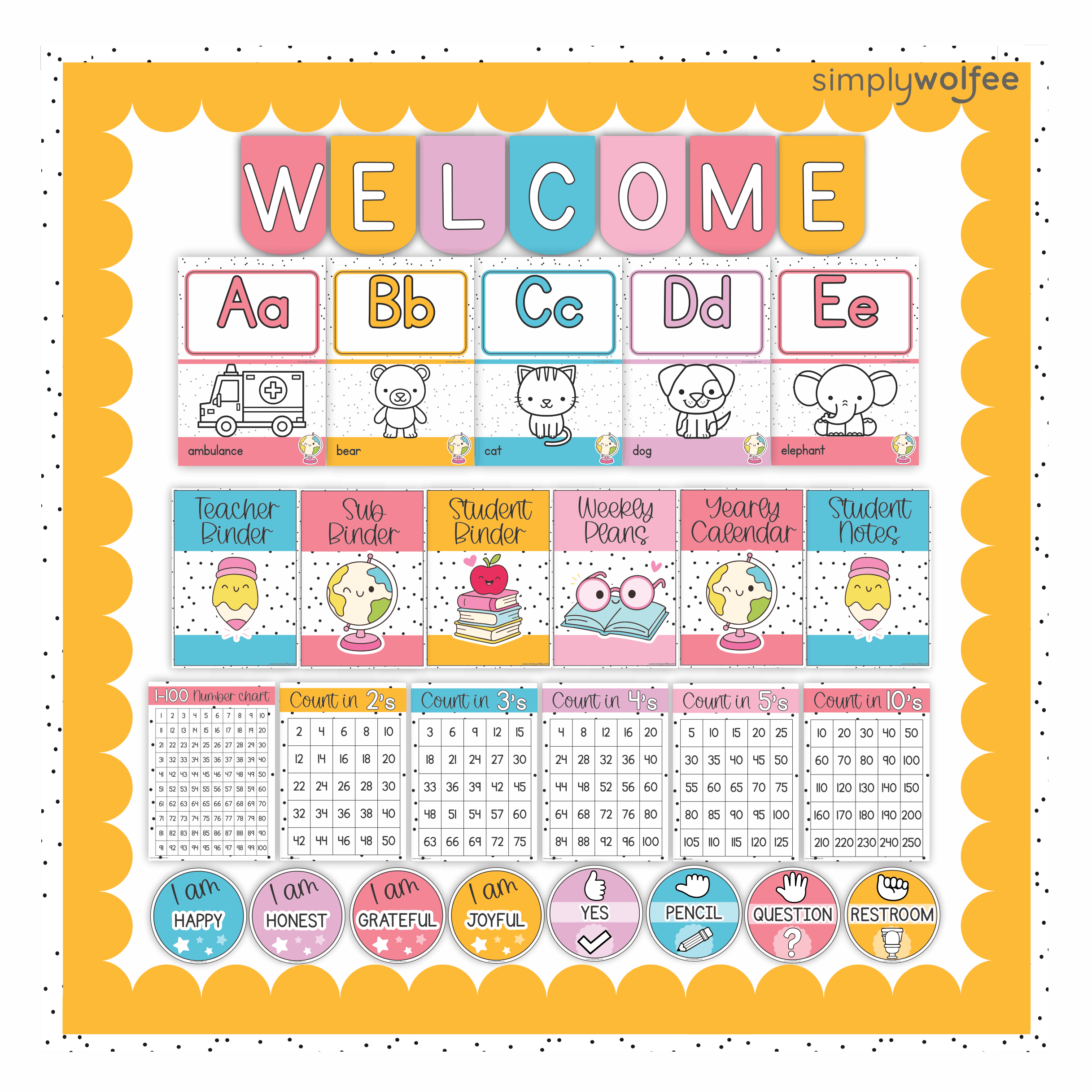 Pastel School Class Decor - Full Bundle Editable - Image 3