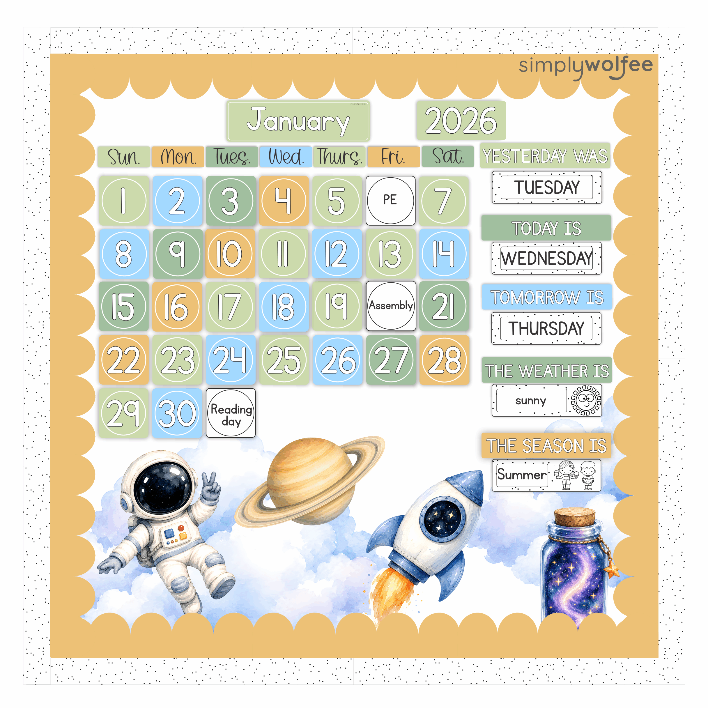 Outer Space Class Decor - Full Bundle Editable - Image 8