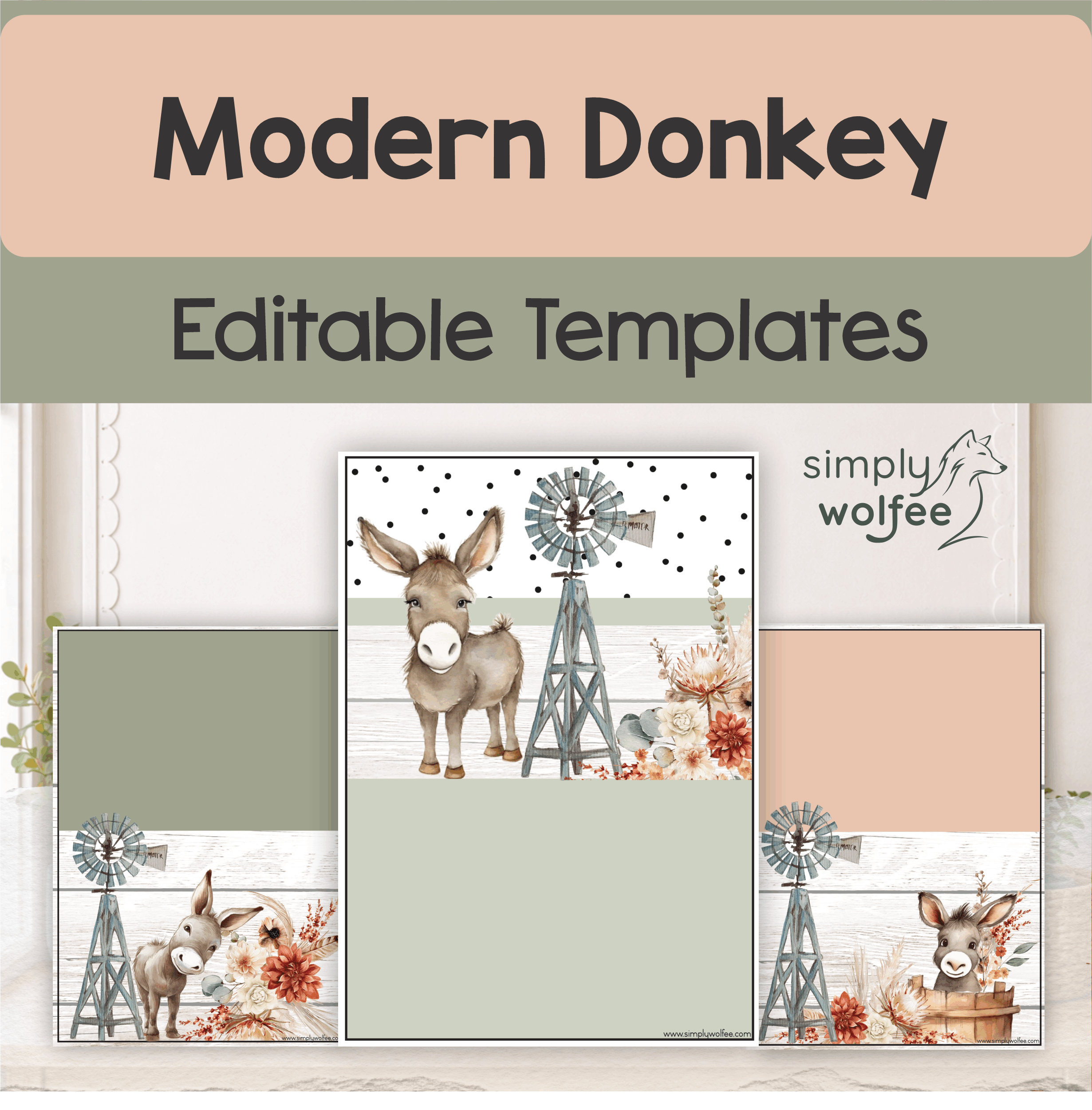 Modern Donkey - Editable Templates